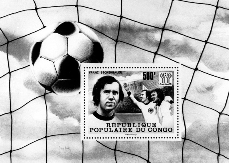 Briefmarke mit Motiv Franz Beckenbauers