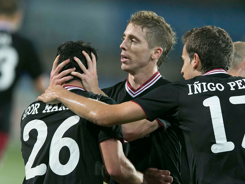 Igor Martinez, Iker Muniain und Inigo Perez (v.li.)