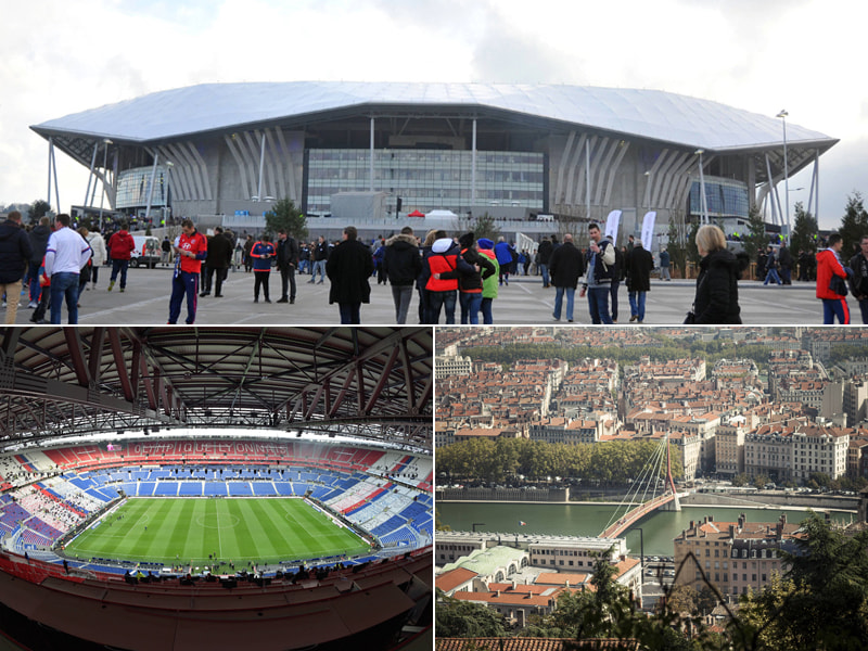 Stadt und Stadion in Lyon