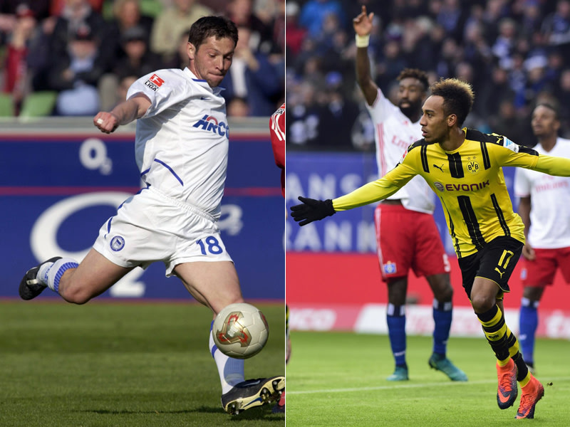 Vorfreude auf den 5. Spieltag: Berlins Pal Dardai und Dortmunds Pierre-Emerick Aubameyang.