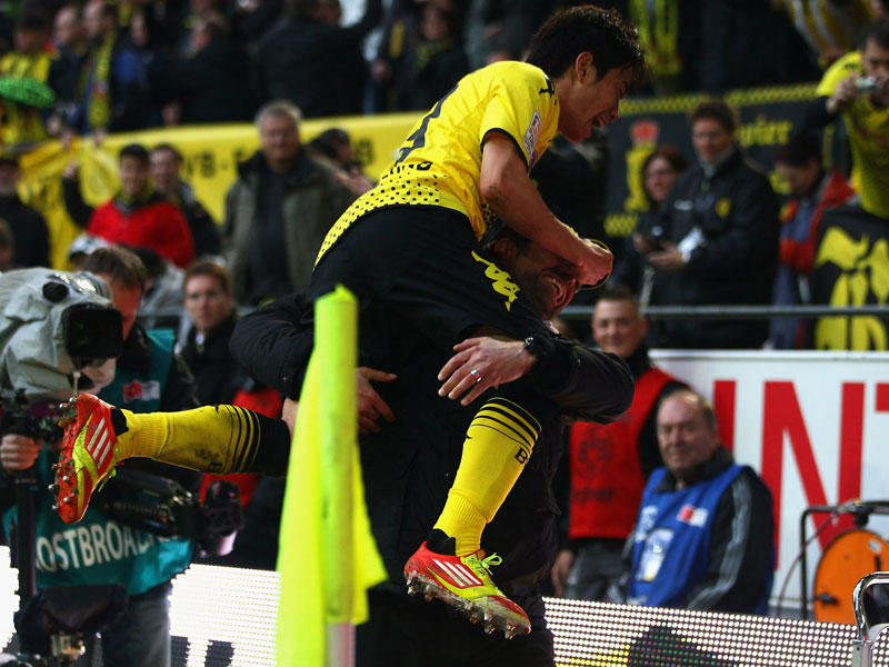 Shinji Kagawa und J&#252;rgen Klopp