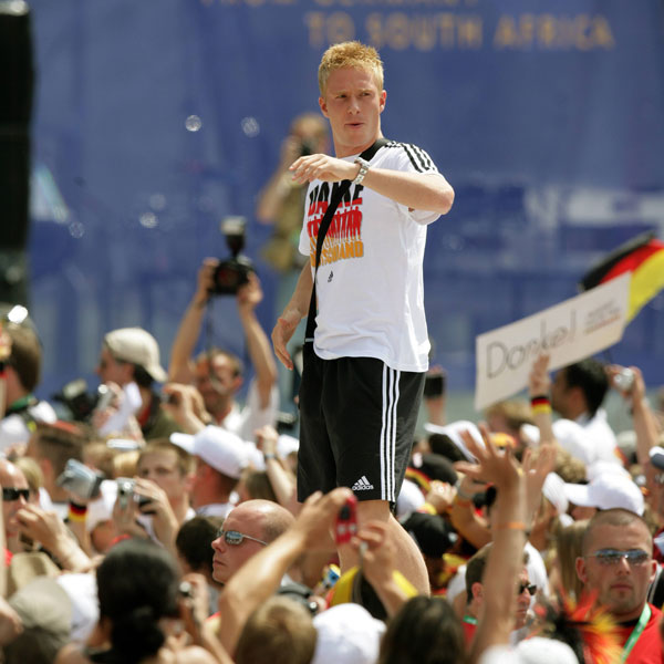 Hanke bei den Feierlichkeiten nach der WM 2006