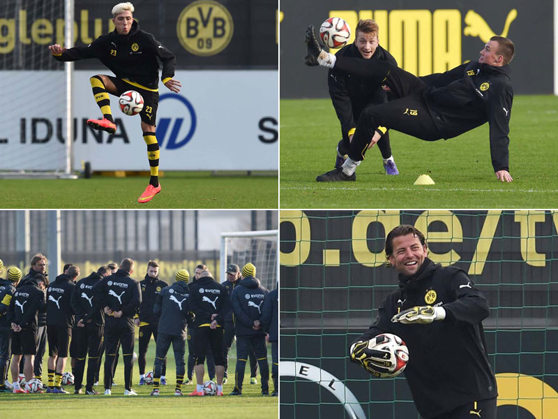 Projekt Klassenerhalt, Kapitel eins: Borussia Dortmund hat nach dem Laktattest tags zuvor am Mittwoch den Trainingsbetrieb wieder aufgenommen. Viele lachten, manche konnten nur laufen, ein Neuzugang pr&#228;sentierte sich erstmals. Bilder vom BVB-Trainingsplatz...