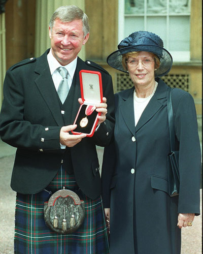 Sir Alex Ferguson mit seiner Frau Cathy