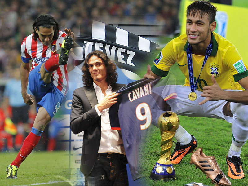 Falcao, Cavani und Neymar (v.li.)