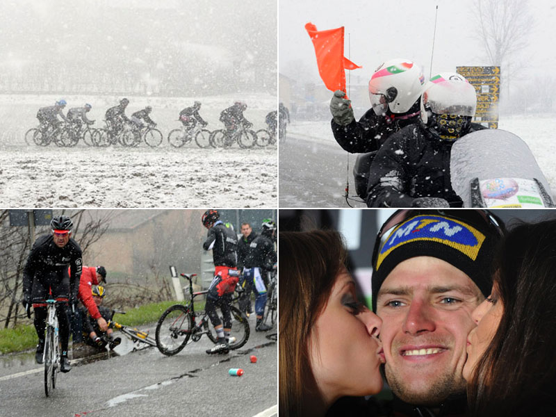Schneefall sorgte in Ligurien f&#252;r ein Chaos - vor allem beim Radrennen Mailand - San Remo.