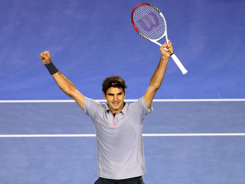 Roger Federer l&#228;sst sich feiern.
