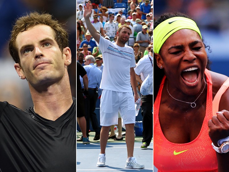 Andy Murray, Mardy Fish und Serena Williams.