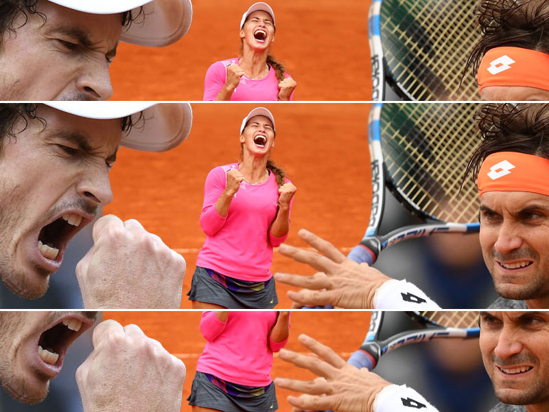 Andy Murray, Yulia Putintseva und David Ferrer (v.li.)