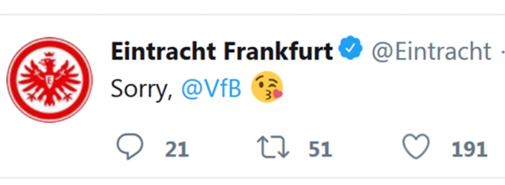 Screenshot (twitter.com/Eintracht)