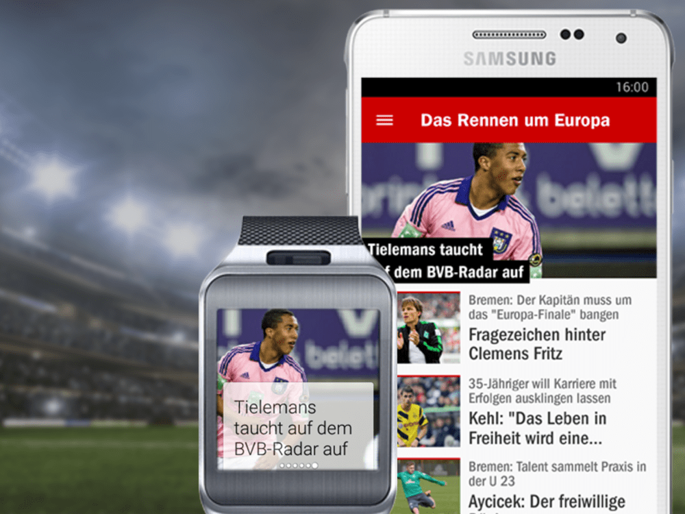 Den kicker ab sofort unterwegs auch auf Ihrer Smartwatch erleben kicker kicker