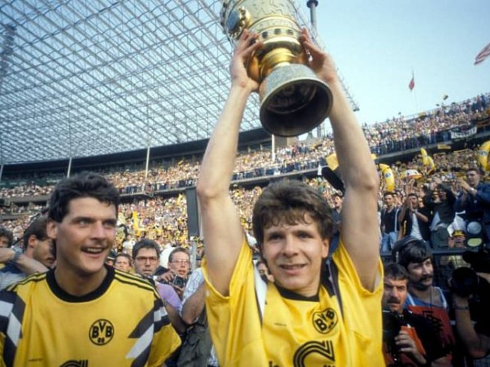 Borussia Dortmund Mannschaftskarte DFB Pokalsieger 1989
