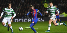 Per Volley-Abnahme brachte er seine Farben mit 1:0 in Front: Barça -Kapitän Lionel Messi.