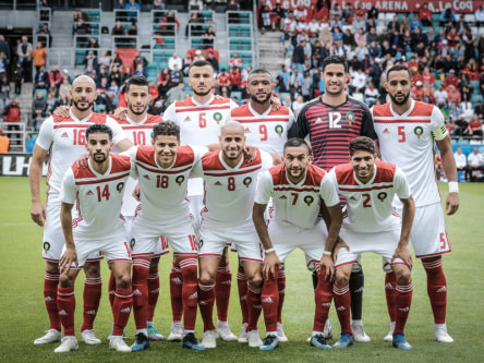 Vor dem 3:1-Sieg im Testspiel gegen Estland am vergangenen Samstag: Marokkos Nationalspieler posieren f&#252;r das obligatorische Mannschaftsfoto.