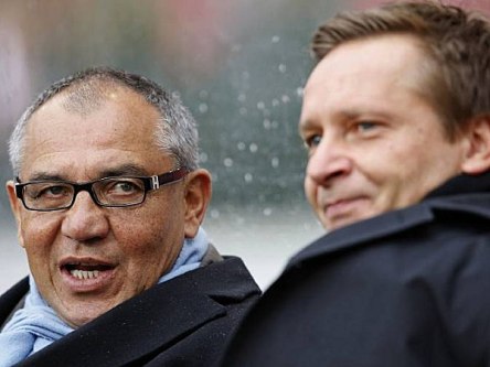 Schalkes Trainer Felix Magath und Manager Horst Heldt