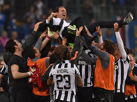 Juventus Turin feiert die Meisterschaft 2014/15