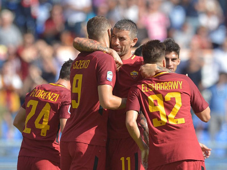 Edin Dzeko, Aleksandar Kolarov und Stephan El Shaarawy