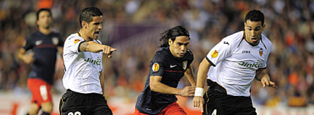 Valencias Rami und Ricardo Costa (re.) gegen Falcao