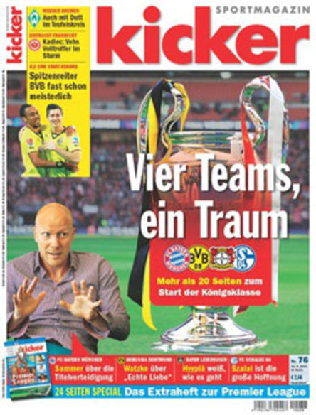 Aktuelle Ausgabe des kicker sportmagazin vom 16.09.2013.