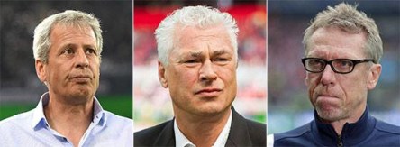 Lucien Favre, Toni Polster, Peter Stöger (v.l.n.r.)