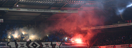 Gästeblock im Bremer Stadion