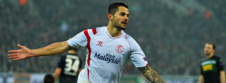 Hat den Borussia-Park in bester Erinnerung: Sevillas Vitolo traf beim 3:2 doppelt.
