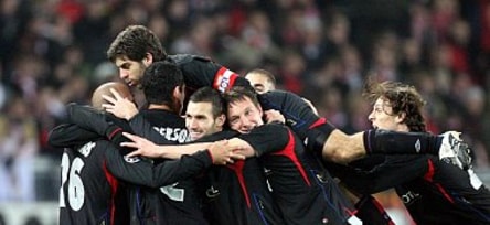 Olympique Lyon feiert den ersten Treffer