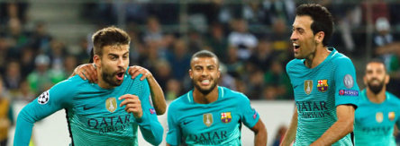 Jubellauf nach dem 2:1-Siegtreffer: Barcelonas Innenverteidiger Gerard Piqué (l.).