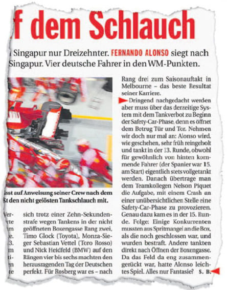 Ausriss aus dem kicker vom 29. September 2008.