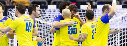Glücklich: Brasiliens Handballer nach dem Sieg gegen Serbien.