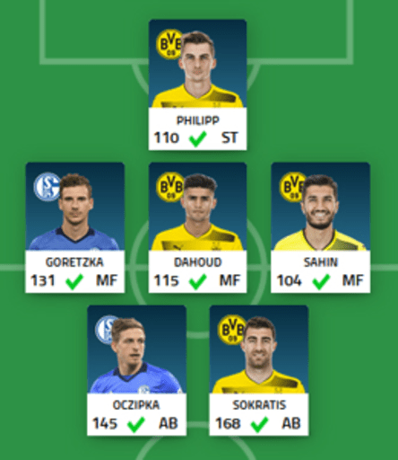 Dieses Team schickt der kicker ins Rennen.
