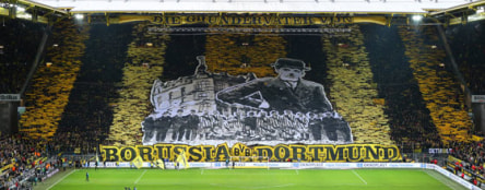 Choreographie auf der Südtribüne