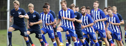 Die Hertha-Spieler schwitzen im Trainingslager in Bad Saarow.