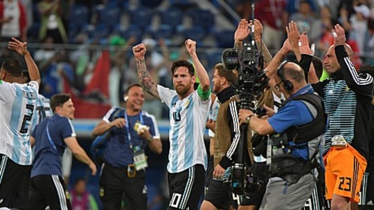 Stolz und überglücklich nach dem Einzug ins WM-Achtelfinale: Argentiniens Kapitän Lionel Messi.