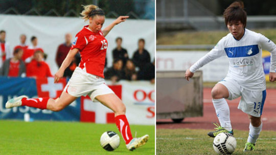 Schließen sich in der kommenden Saison dem FC Bayern an: Caroline Abbé (li.) und Mana Iwabuchi (re.).