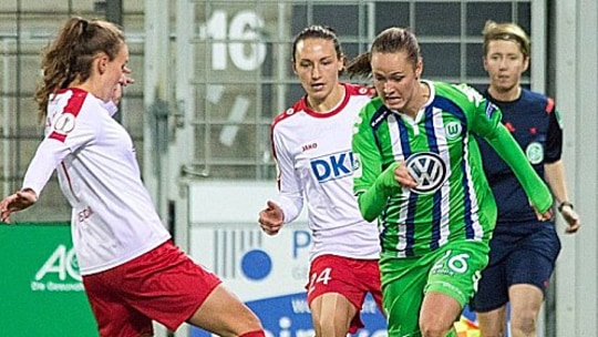 Sie glänzte gegen Potsdam: Caroline Hansen (re.).