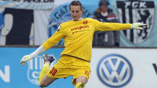 Ein Kandidat für den Platz im Tor gegen Hansa Rostock: Pierre Kleinheider vom Halleschen FC.