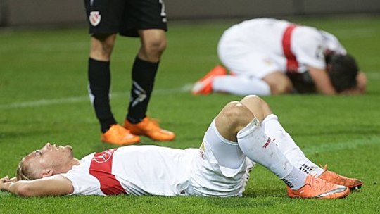 Trauer beim VfB II: Nach der 0:1-Niederlage gegen Cottbus ist der Abstieg fast besiegelt.