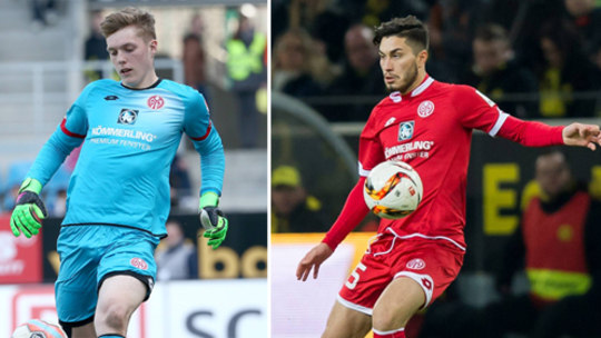 Zwei Mainzer Nachwuchsspieler im Aufgebot für die U-19-EM: Florian Müller (links) und Suat Serdar (rechts).