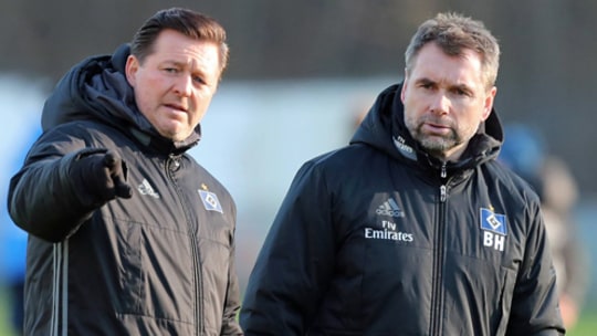 Der neue und der alte Trainer der HSV-Profis: Christian Titz und Bernd Hollerbach.