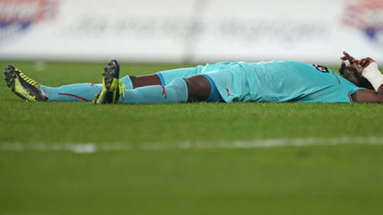 Enttäuscht trotz erstem Fortuna-Tor: Aristide Bancé nach dem Remis am Millerntor.