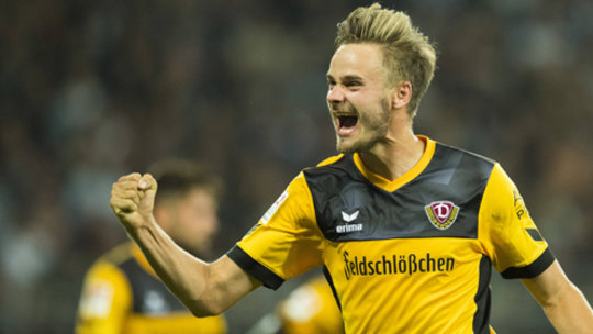 Top in Form: Dynamo Dresdens Angreifer Lucas Röser bestreitet sein erstes DFB-Pokal-Spiel. 