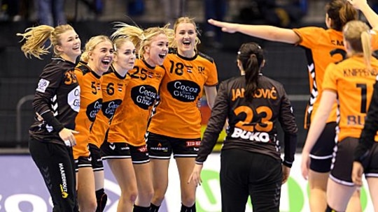 Sie stehen unter den letzten Vier: Die Handballerinnen aus den Niederlanden. 