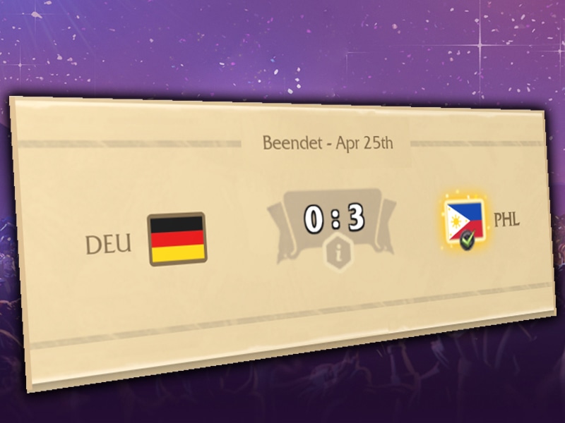 Die deutsche Nationalmannschaft verlor gegen die Philippinen mit 0:3.