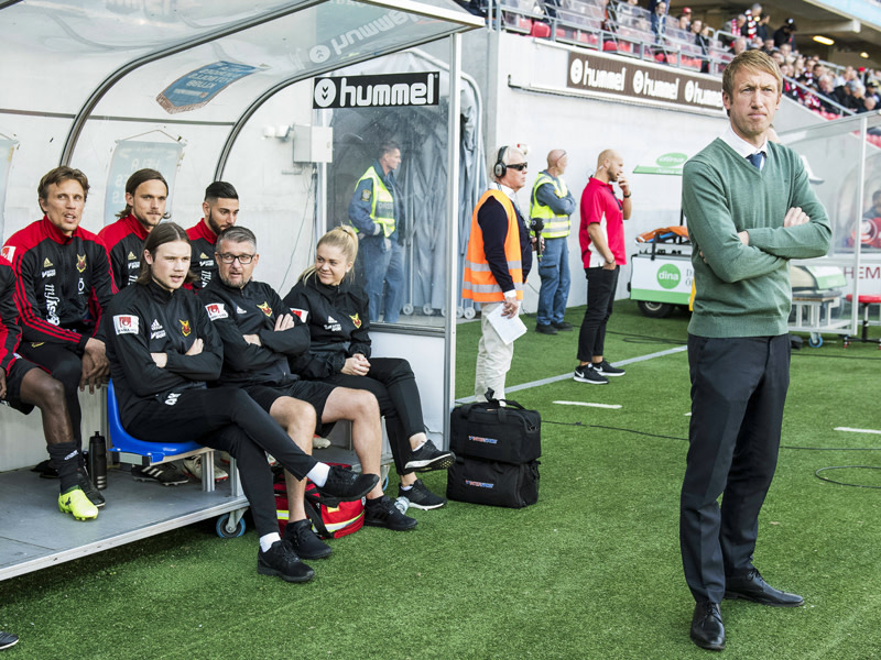 F&#252;hrte den &#214;stersunds FK aus der Viertklassigkeit in die Europa League: Trainer Graham Potter (re.).