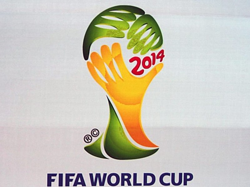 Das Logo f&#252;r die Weltmeisterschaft 2014 in Brasilien.