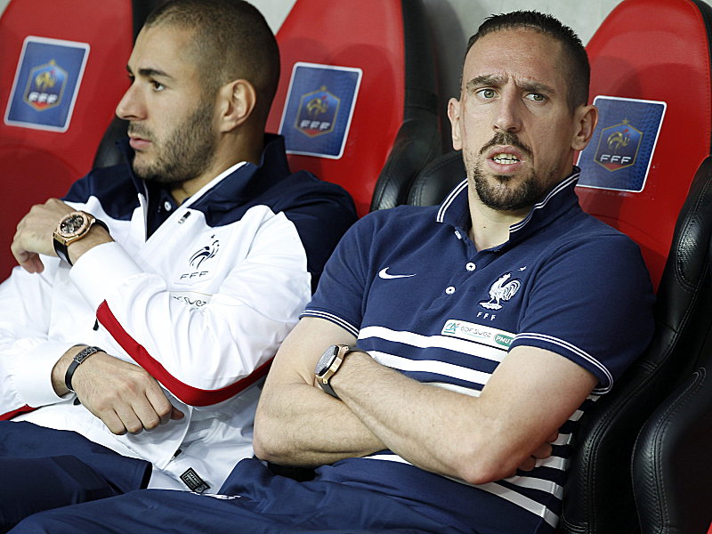 Auch gegen Paraguay nur Zuschauer: Franck Ribery, hier neben Karim Benzema.
