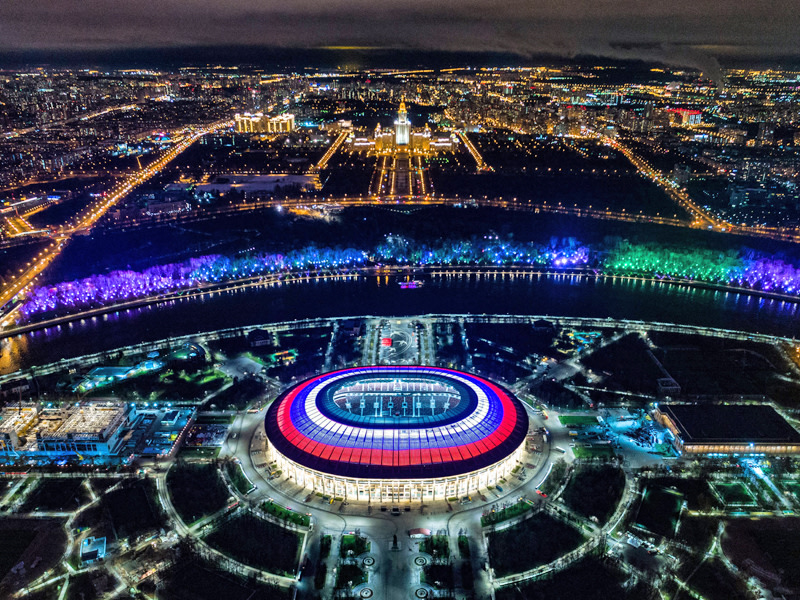 Das Luschniki-Stadion in Moskau: Hier findet das WM-Endspiel statt.