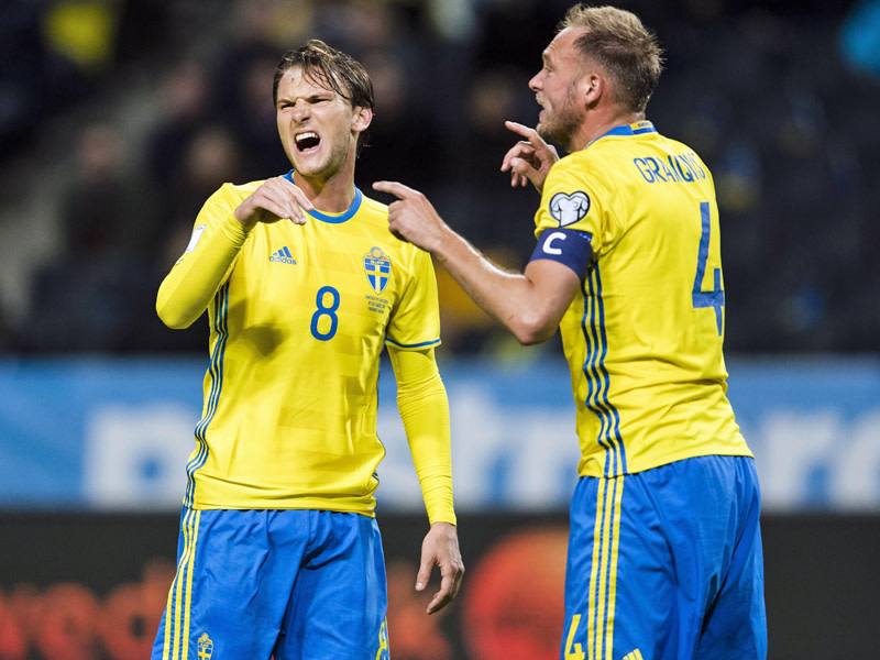 Schwedische St&#252;tzen: Albin Ekdal und Andreas Granqvist.