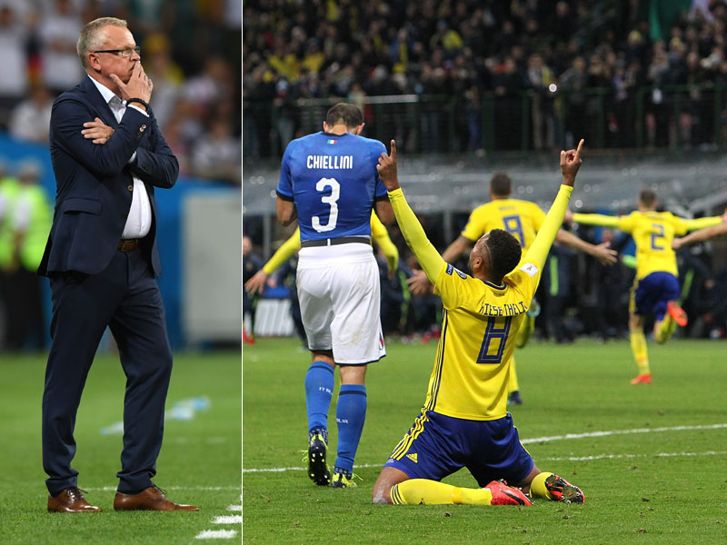 Schwedens Trainer Janne Andersson (li.) bleibt vor dem Spiel gegen Mexiko gelassen. Mit Druck kennt sich das Team seit der Relegation gegen Italien aus.